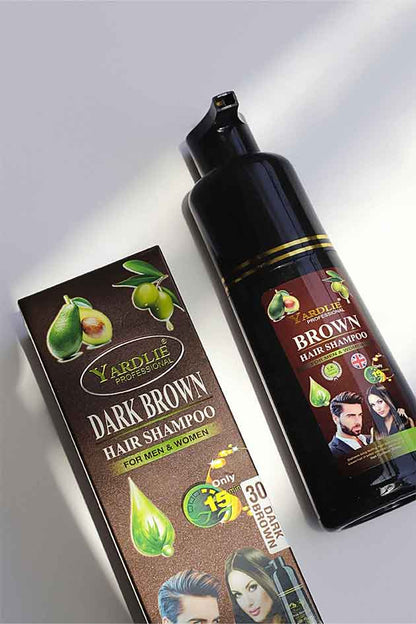 Yardlie Hair Color Shampoo – UK-Based | Dark Brown & Natural Black | 5-in-1 Color Care | 200ML