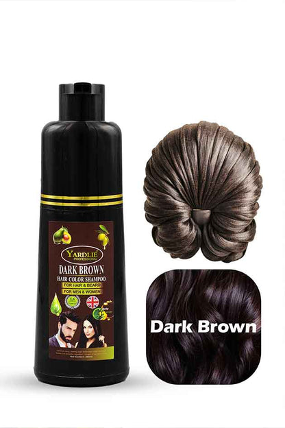 Yardlie Hair Color Shampoo – UK-Based | Dark Brown & Natural Black | 5-in-1 Color Care | 200ML