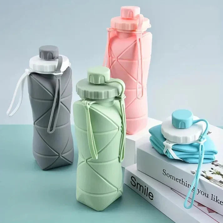 (Free Delivery) Foldable Silicone Water Bottle 600ML