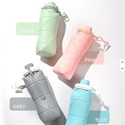 (Free Delivery) Foldable Silicone Water Bottle 600ML