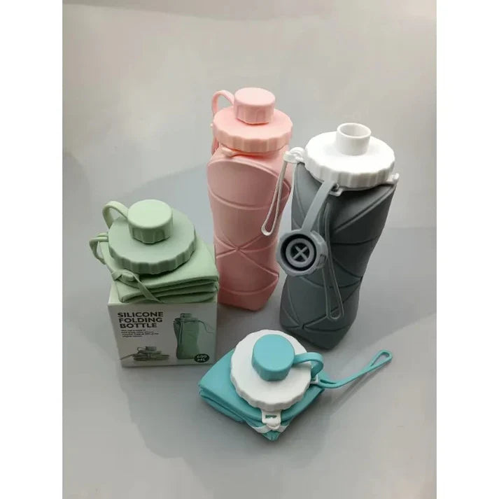 (Free Delivery) Foldable Silicone Water Bottle 600ML