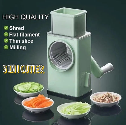 3 in 1 Manual Vegetable Cutter | Slice, Shred, Grate & Chop