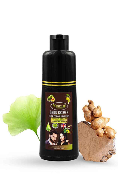 Yardlie Hair Color Shampoo – UK-Based | Dark Brown & Natural Black | 5-in-1 Color Care | 200ML